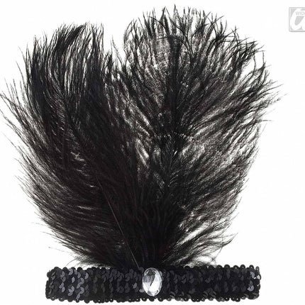 Hoofdbanden met Marabou en edelsteen