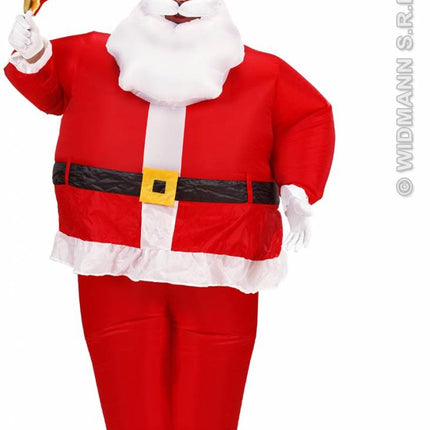 Kerstkleding: Opblaasbaar kerstmannenkostuum