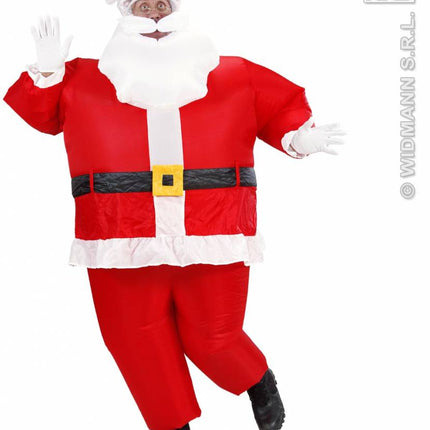 Kerstkleding: Opblaasbaar kerstmannenkostuum