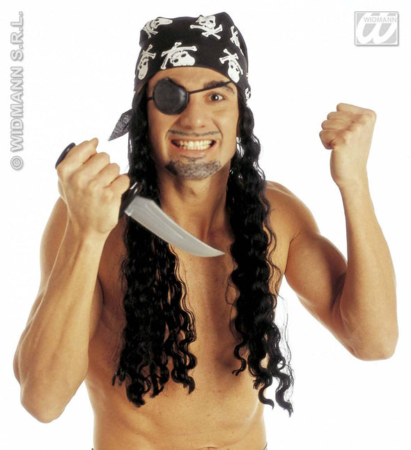 Party-accessoires Piratenpruik met hoofddoek en ooglap