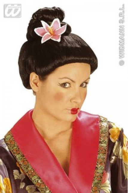 Party-accessoires: Pruik, Fujiko met bloem