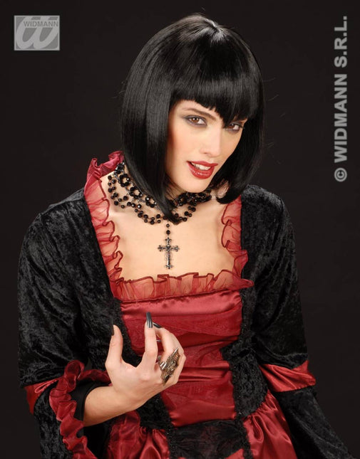 Party-accessoires Pruik, gothic vampier in verschillende kleuren