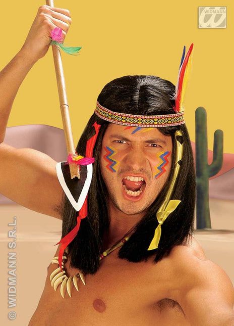 Party-accessoires: Pruik, Indiaan Comanche
