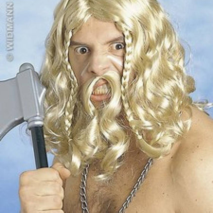 Party-accessoires Pruik, Viking met snor