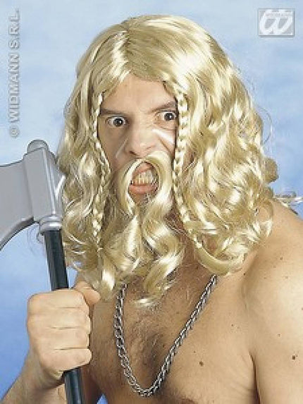 Party-accessoires Pruik, Viking met snor