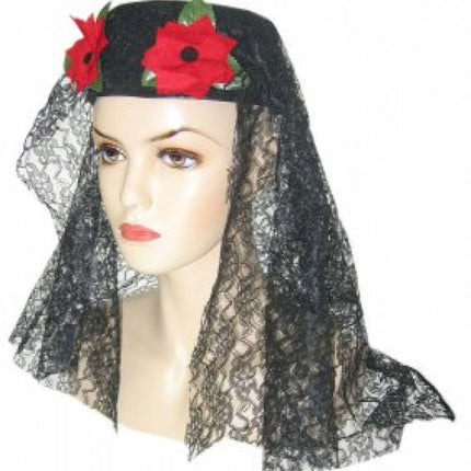 Party-accessoires: Spaanse hoed met kant