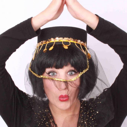 Party-accessoires: Suleika hoed (goud)