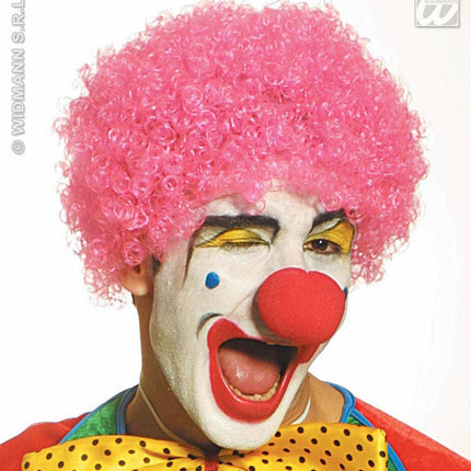 Party-kleding: Pruik, clown met krullen