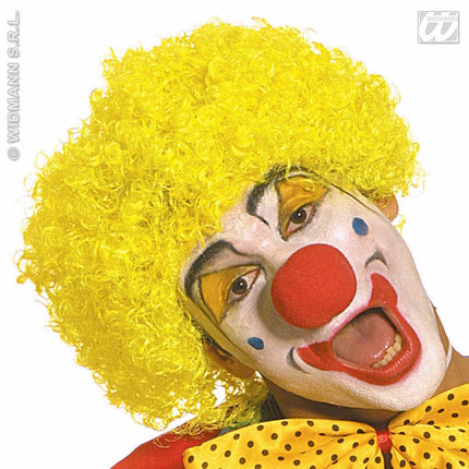 Party-kleding: Pruik, clown met krullen