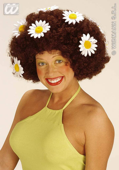 Party-kleding: Pruik, Daisy groot in de kleur zwart