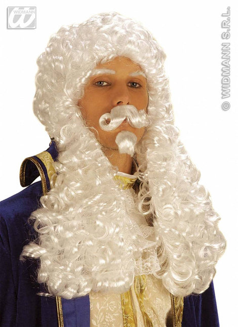 Party-kleding: Pruik, Francois verschillende kleuren