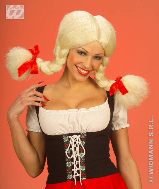 Party-kleding: Pruik, Heidi buigbaar