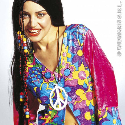 Party-kleding: Pruik, hippie met vlechtdecoratie