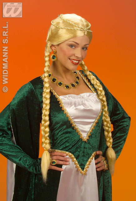 Party-kleding Pruik, Middeleeuwse koningin, verschillende kleuren