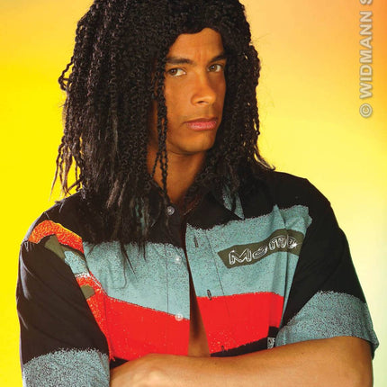 Party-kleding: Pruik, Rasta zwart