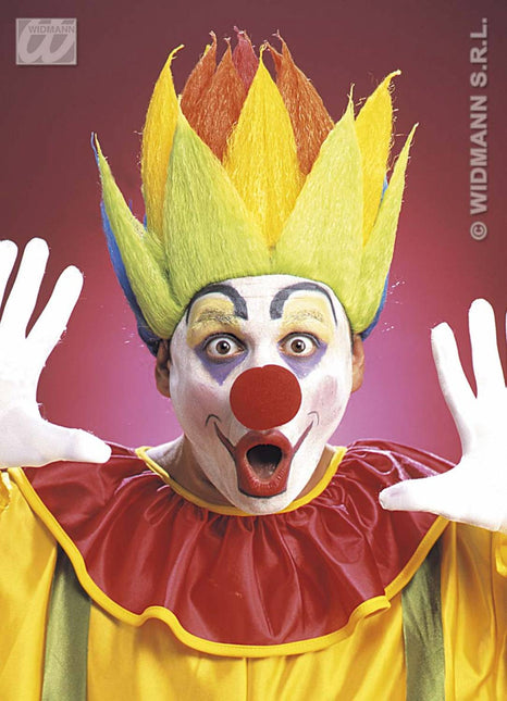 Party-kleding: Pruik, shock meerkleurig