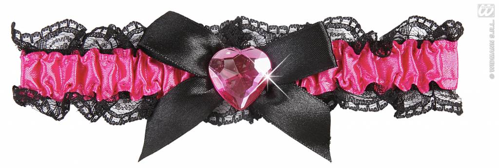 Roze kousenband met hartje