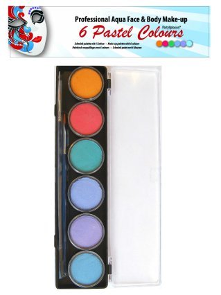 Schminkdoos op waterbasis 6 pastel tinten