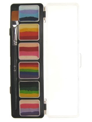 Splitcake schmink aqua 6 stuks in doosje Regenboog