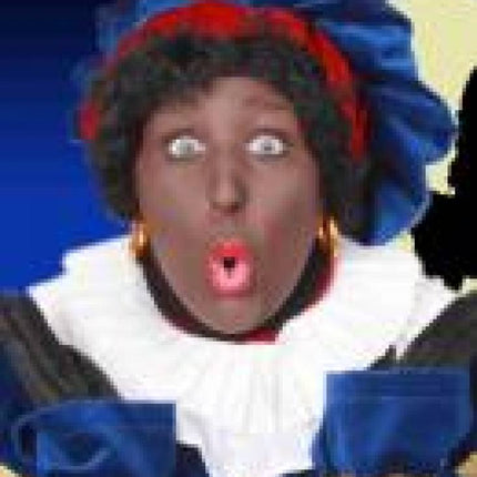 Zwarte Piet: Zwarte piet pruik met krul